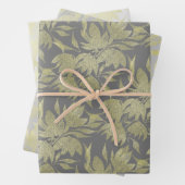 Gestileerde Bloemen Art Deco Goud en Grijs Inpakpapier Vel (In situ)