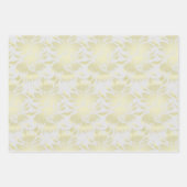Gestileerde Bloemen Art Deco Gouden en Grijs Inpakpapier Vel (Voorkant 3)