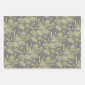 Gestileerde Bloemen Art Deco Gouden en Grijs Inpakpapier Vel (Voorkant)