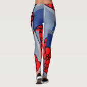 gestileerde bloemen en blad leggings (Achterkant)