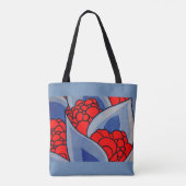 gestileerde bloemen en bladblad tote bag (Achterkant)