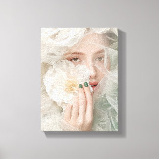 Gestileerde Bloemen Gebed Portret Canvas Afdruk