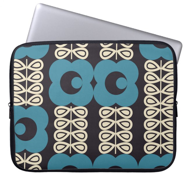 Gestileerde bloemen:  geometrisch. laptop sleeve (Voorkant)