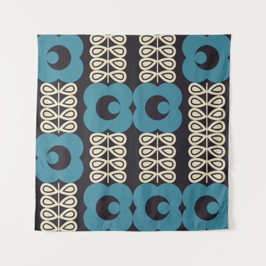 Gestileerde bloemen:  geometrisch. wandkleed (Voorkant)