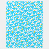 Gestileerde bloemen - Hemelsblauw, Amber en Wit Fleece Deken (Voorkant)