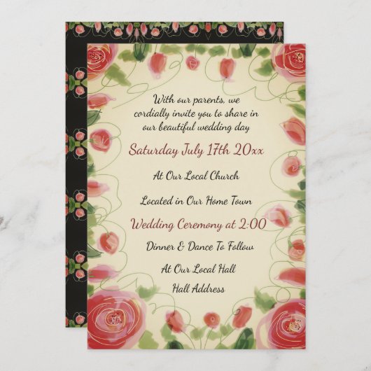  gestileerde bloemen kaart (Voorkant / Achterkant)