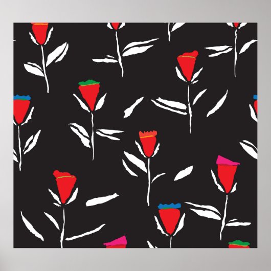 Gestileerde bloemen:  patroonelegantie poster (Voorkant)