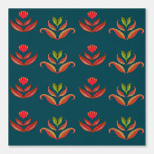 Gestileerde Bloemen Turquoise & Burnt Sinaasappel Behang (Voorkant)