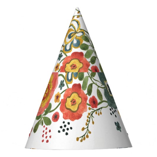 Gestileerde bloemen: Waterverf naadloos ontwerp. Feesthoedjes (Voorkant)