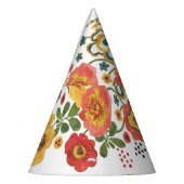 Gestileerde bloemen: Waterverf naadloos ontwerp. Feesthoedjes (Links)