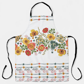 Gestileerde bloemen: Waterverf naadloos ontwerp. Schort