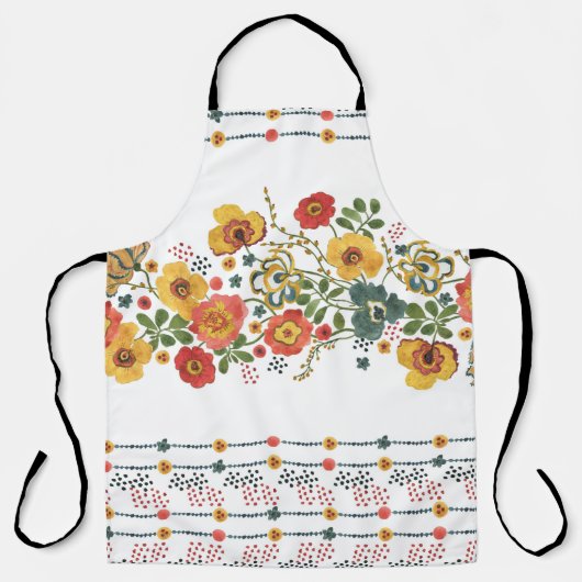 Gestileerde bloemen: Waterverf naadloos ontwerp. Schort (Voorkant)