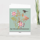 Gestileerde bloemenvogelkaart kaart (Achterkant)