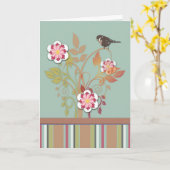 Gestileerde bloemenvogelkaart kaart (Gele Bloem)