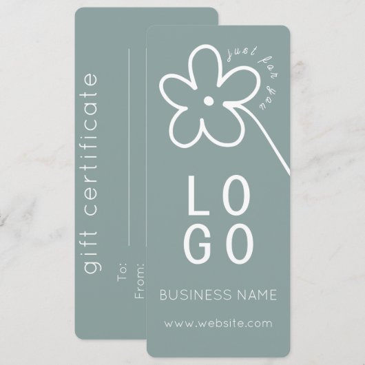 GESTILEERDE BLOEMWIJZE EIGEN LOGO CADEAUBON (Voorkant / Achterkant)