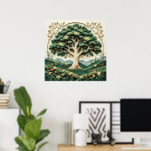 Gestileerde boom #1 poster (Thuiskantoor)