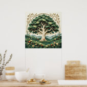 Gestileerde boom #1 poster (Keuken)