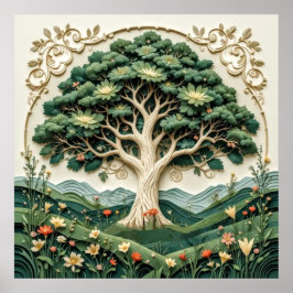 Gestileerde boom #1 poster