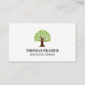 Gestileerde boom en bladeren | tuinarchitect visitekaartje (Voorkant)