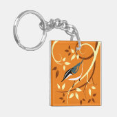 Gestileerde Boomklever Kunst Sleutelhanger (Voorkant Links)
