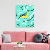 Gestileerde Boomklever Op Boomtak Canvas Afdruk (Insitu (Woonkamer))
