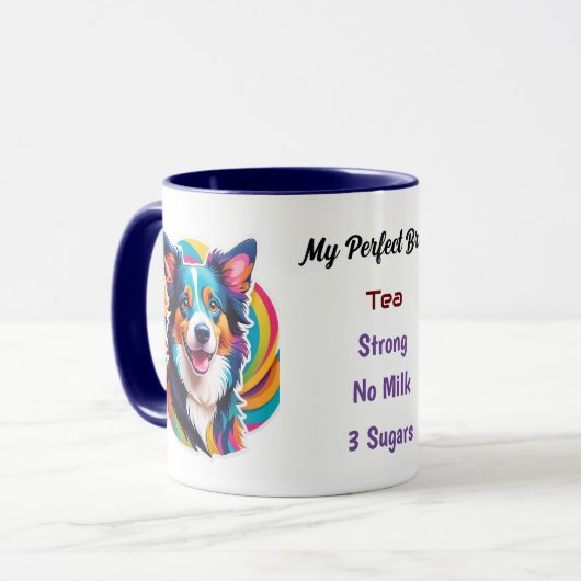 Gestileerde Border Collie - My Perfect Brew Mok (Voorkant links)