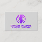 Gestileerde Brain Logo | Creatieve analytische gee Visitekaartje (Voorkant)