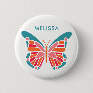 Gestileerde Butterfly aangepaste naamknoppen Ronde Button 5,7 Cm