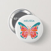Gestileerde Butterfly aangepaste naamknoppen Ronde Button 5,7 Cm (Voorkant /achterkant)