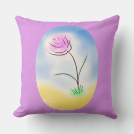 Gestileerde Cameo Scene van een Gelukkige Roze Blo Kussen