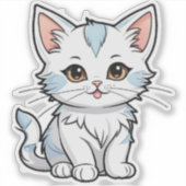 Gestileerde Cat Cartoon Line Art Design-52316 Sticker (Voorkant)