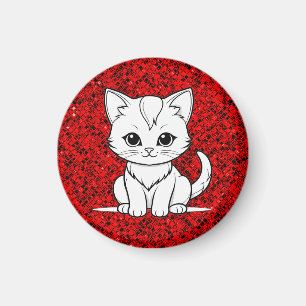 Gestileerde Cat Kitten Line Art Design-52315 Magneet