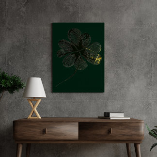 Gestileerde charme | Vierbladige klaver (40 x 50 c Canvas Afdruk