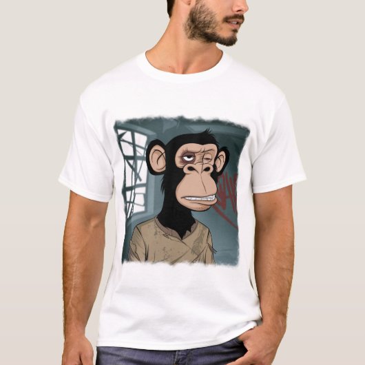 Gestileerde chimpansee t-shirt (Voorkant)