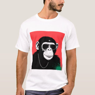 Gestileerde chimpansee t-shirt