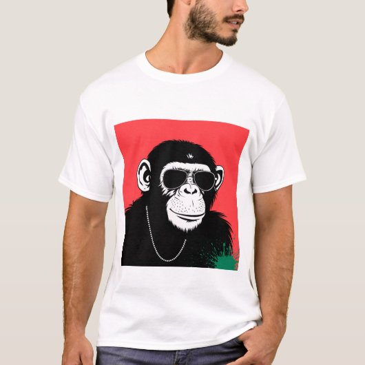 Gestileerde chimpansee t-shirt (Voorkant)