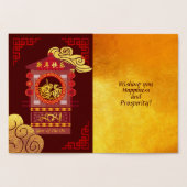Gestileerde Chinese Palanquin Ox Jaar 2021 Luxe GC Folie Kaarten (Binnen)