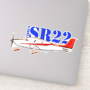Gestileerde Cirrus SR22 vliegtuig met gedurfde typ Sticker