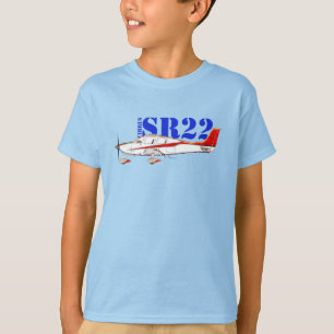 Gestileerde Cirrus SR22 vliegtuig met gedurfde typ T-shirt