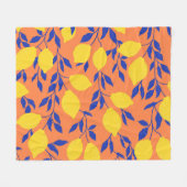 Gestileerde citroenen  tropisch patroon fleece deken (Voorkant (Horizontaal))