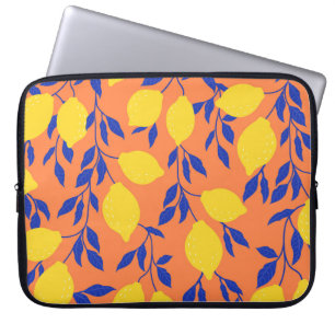 Gestileerde citroenen tropisch patroon laptop sleeve