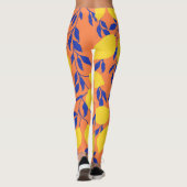 Gestileerde citroenen tropisch patroon leggings (Achterkant)