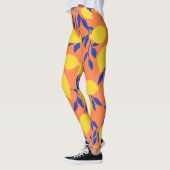 Gestileerde citroenen tropisch patroon leggings (Links)