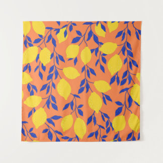 Gestileerde citroenen  tropisch patroon wandkleed