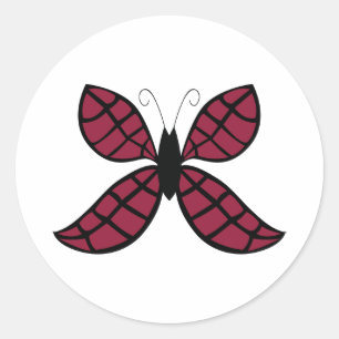 Gestileerde Crimson Butterfly Classic ronde Sticke Ronde Sticker