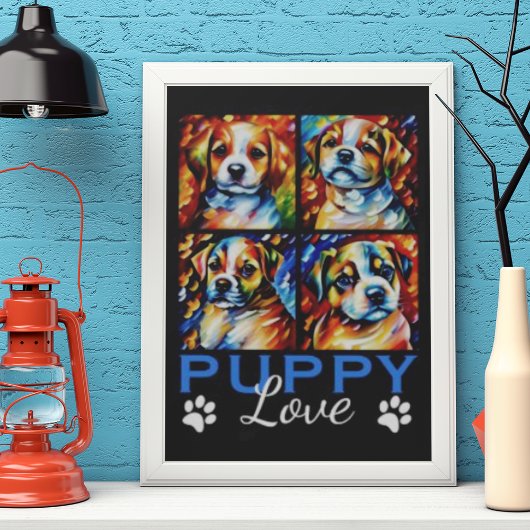 Gestileerde cute puppy poster