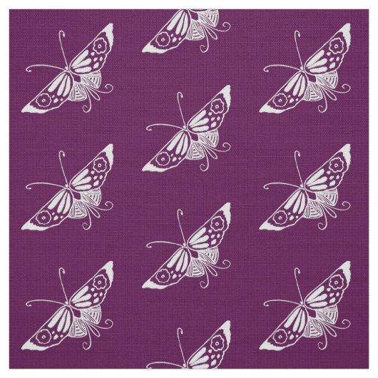 Gestileerde Deco Butterfly, Aubergine Paarse Stof (Swatch)