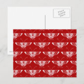 Gestileerde Deco vlinder - donkerrood en wit Briefkaart (Voorkant / Achterkant)