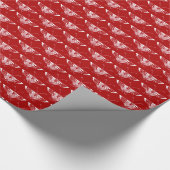 Gestileerde Deco vlinder - donkerrood en wit Cadeaupapier (Hoek)