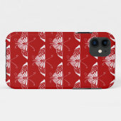 Gestileerde Deco vlinder - donkerrood en wit Case-Mate iPhone Case (Achterkant (horizontaal))